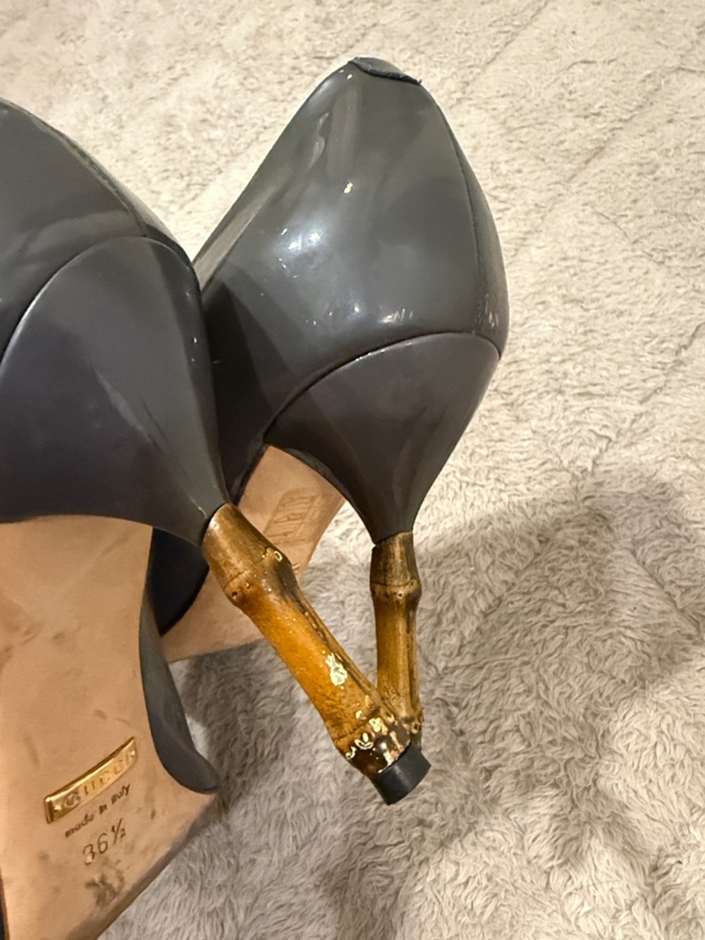 Gucci Bamboo Heel Patent Pumps - Picture 5 of 9